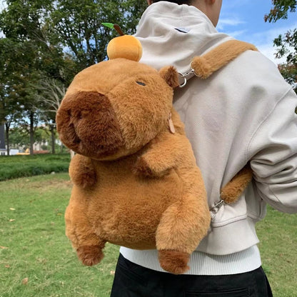 Capybara Plush Backpack – Kawaii Mini Knapsack Shoulder Bag, 33cm