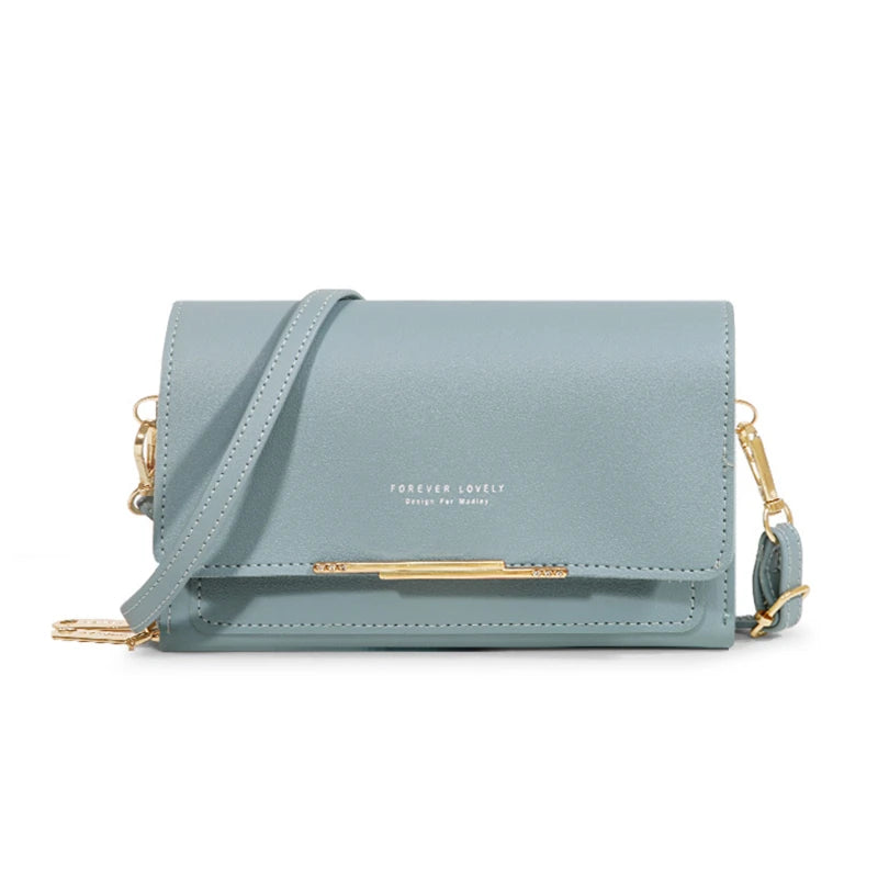 Women's Korean PU Leather Wallet – Large Capacity Multi-Card Crossbody Phone Bag