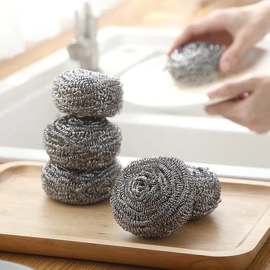 Stainless Steel Scrubber Pads – Heavy Duty Steel Wool for Kitchen & Bathroom, 6/12pcs