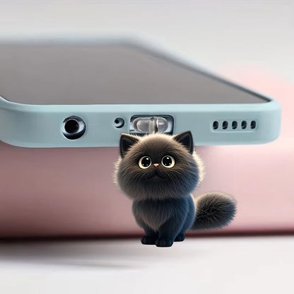 Cute Cat & Dog Dust Plug Pendant – Type-C Charging Port Protector for iPhone
