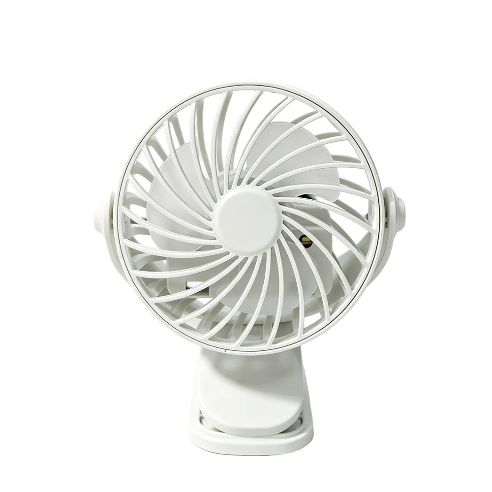 Mini Clip Fan – USB Rechargeable Stroller & Desk Fan