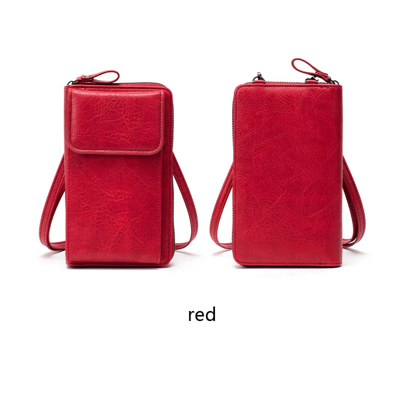 MIYIN Retro PU Leather Crossbody Bag – Women's Casual Phone Shoulder Bag