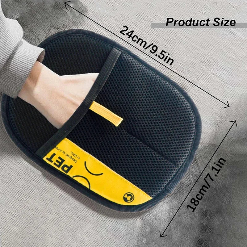 Electrostatic Pet Hair Remover Glove – Reusable 2-in-1 Grooming Glove & Lint Roller