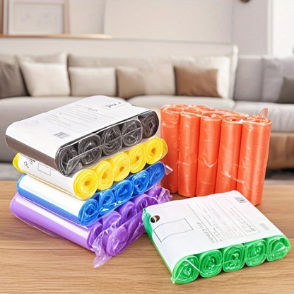 Ultra Thick Disposable Garbage Bags – Colored, Easy-Tie Handles, 5 Rolls/100PCS
