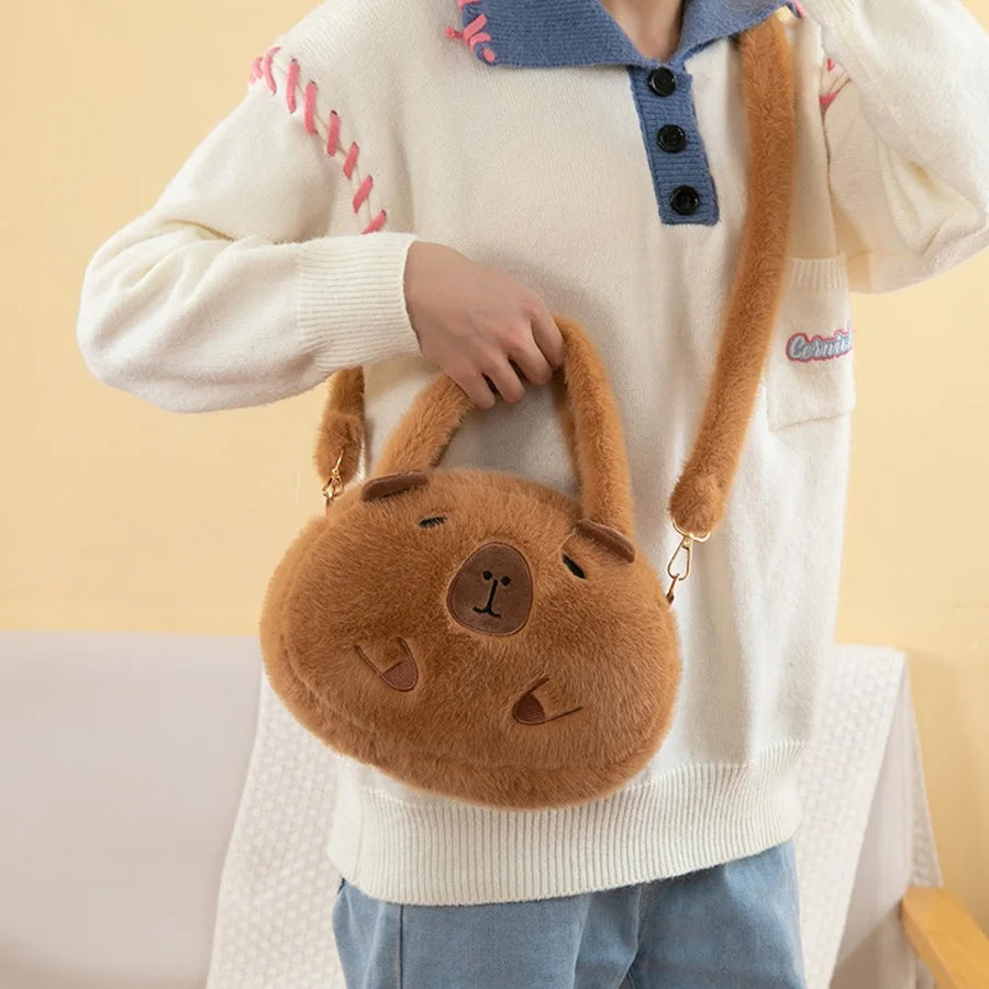 Capybara Plush Backpack – Kawaii Mini Knapsack Shoulder Bag, 33cm