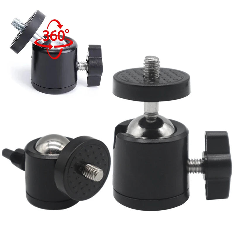 Universal 1/4" Swivel Ball Head Tripod Mount Adapter – For GoPro, DSLR & Camcorders
