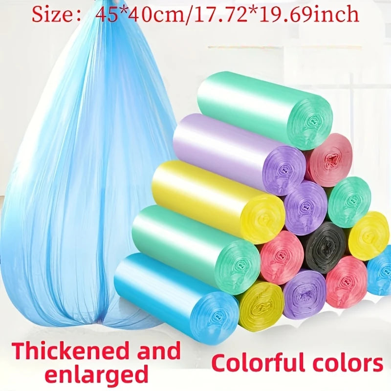 Ultra Thick Disposable Garbage Bags – Colored, Easy-Tie Handles, 5 Rolls/100PCS