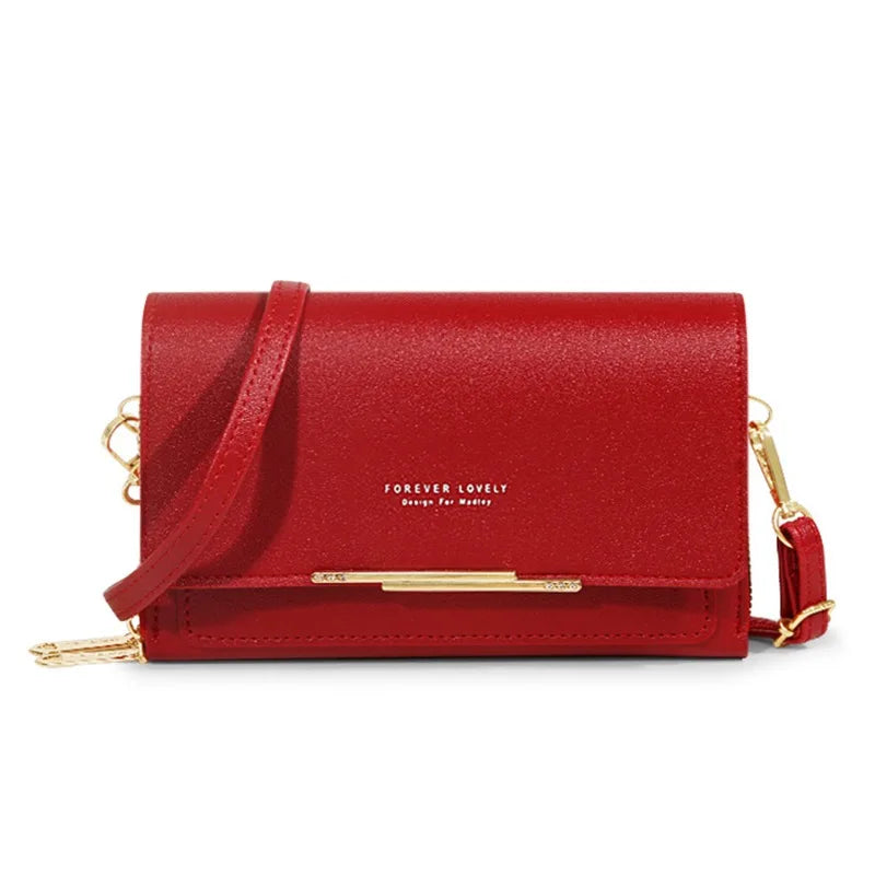 Women's Korean PU Leather Wallet – Large Capacity Multi-Card Crossbody Phone Bag