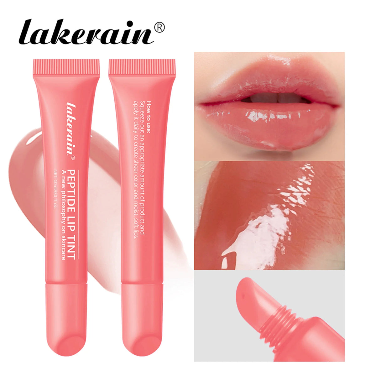 Soft Tube Lip Balm – Long-Lasting Moisturizing, Transparent Tint Lip Glaze, 4 Colors