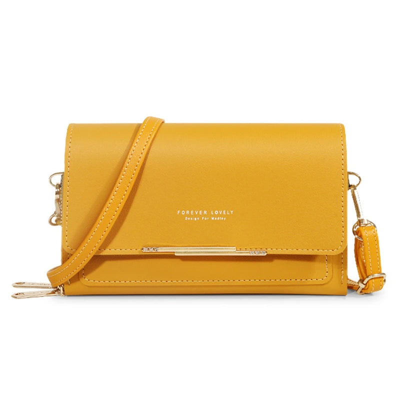 Women's Korean PU Leather Wallet – Large Capacity Multi-Card Crossbody Phone Bag