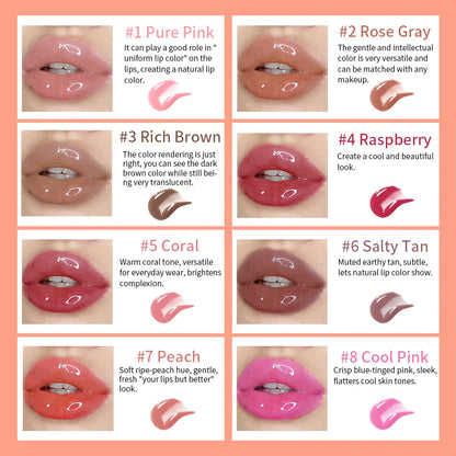 Soft Tube Lip Balm – Long-Lasting Moisturizing, Transparent Tint Lip Glaze, 4 Colors