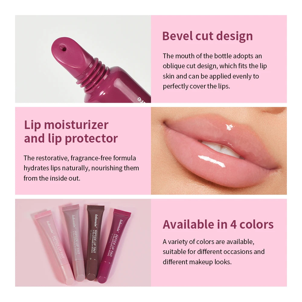 Soft Tube Lip Balm – Long-Lasting Moisturizing, Transparent Tint Lip Glaze, 4 Colors