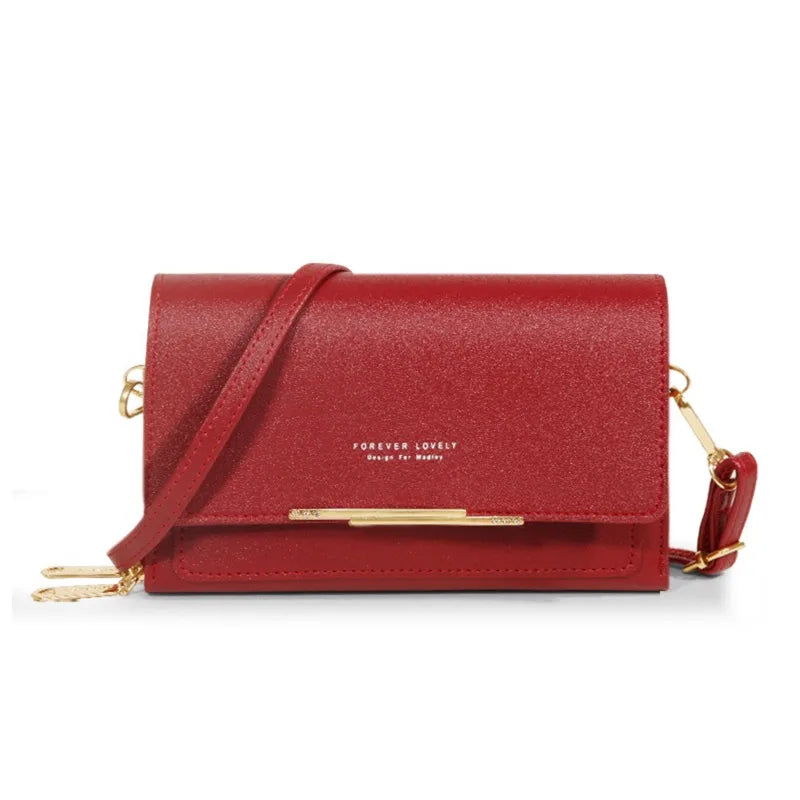 Women's Korean PU Leather Wallet – Large Capacity Multi-Card Crossbody Phone Bag