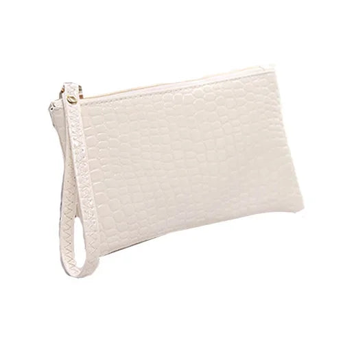 Women's Korean Crocodile PU Coin Purse – Multi-Use Clutch & Makeup Bag