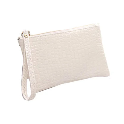 Women's Korean Crocodile PU Coin Purse – Multi-Use Clutch & Makeup Bag