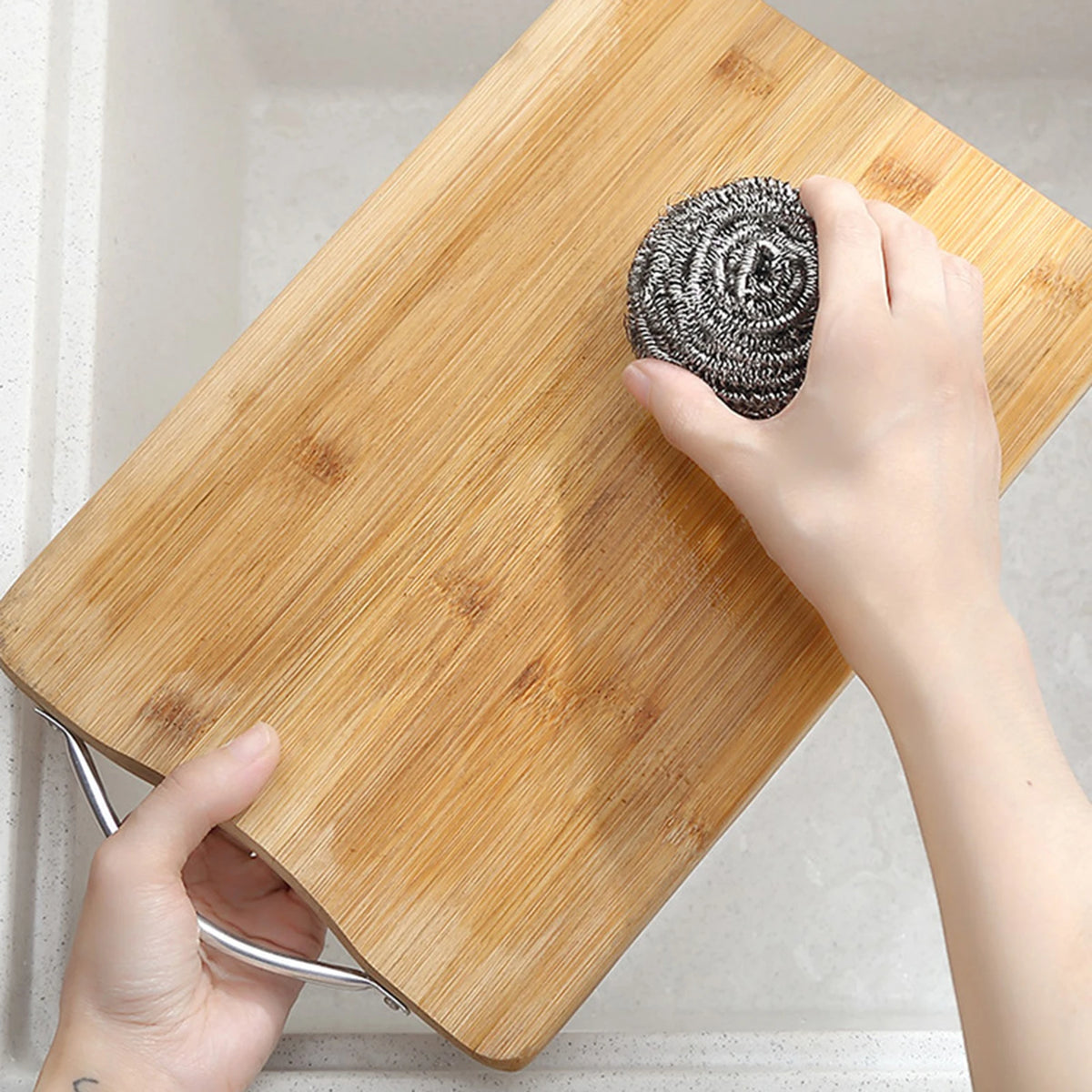 Stainless Steel Scrubber Pads – Heavy Duty Steel Wool for Kitchen & Bathroom, 6/12pcs