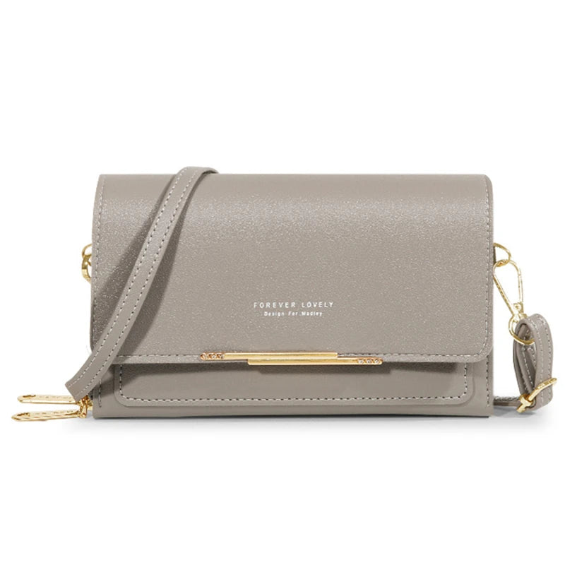 Women's Korean PU Leather Wallet – Large Capacity Multi-Card Crossbody Phone Bag
