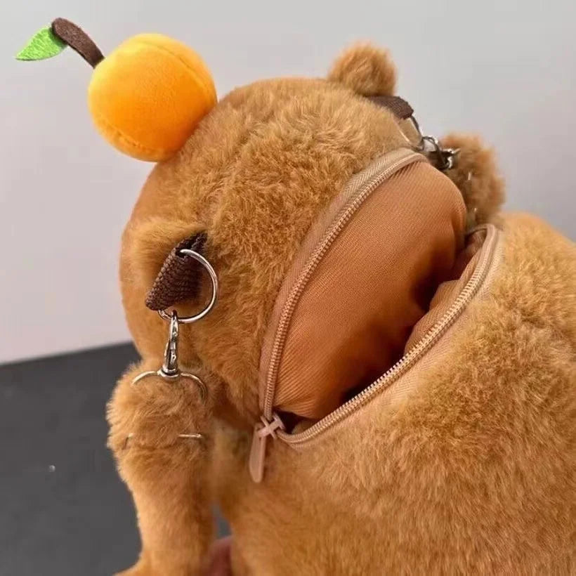 Capybara Plush Backpack – Kawaii Mini Knapsack Shoulder Bag, 33cm