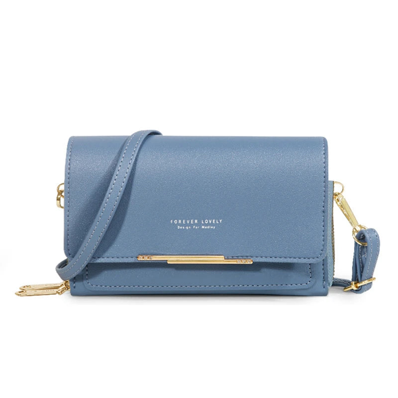 Women's Korean PU Leather Wallet – Large Capacity Multi-Card Crossbody Phone Bag