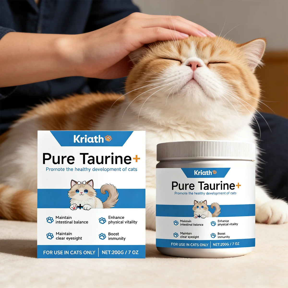 YEGBONG Cat Taurine & Multivitamin Powder – Heart, Vision & Immunity Supplement