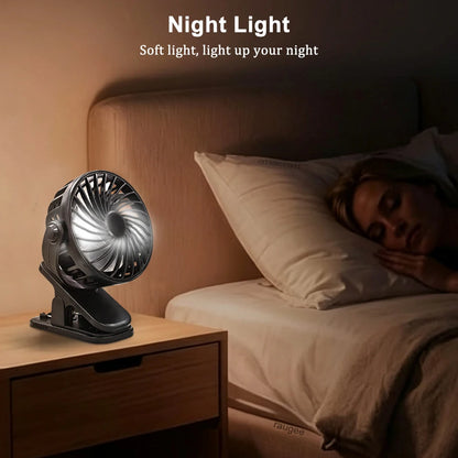 Mini Clip Fan – USB Rechargeable Stroller & Desk Fan
