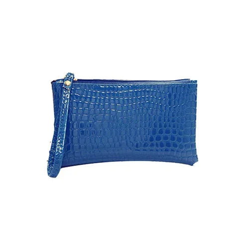 Women's Korean Crocodile PU Coin Purse – Multi-Use Clutch & Makeup Bag