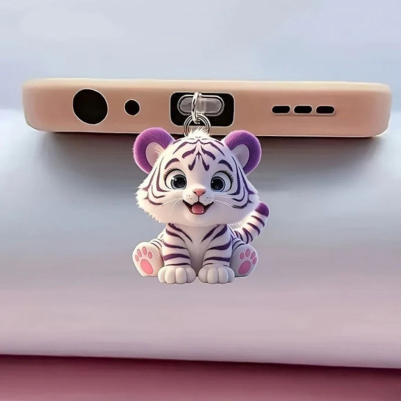 Cute Cat & Dog Dust Plug Pendant – Type-C Charging Port Protector for iPhone