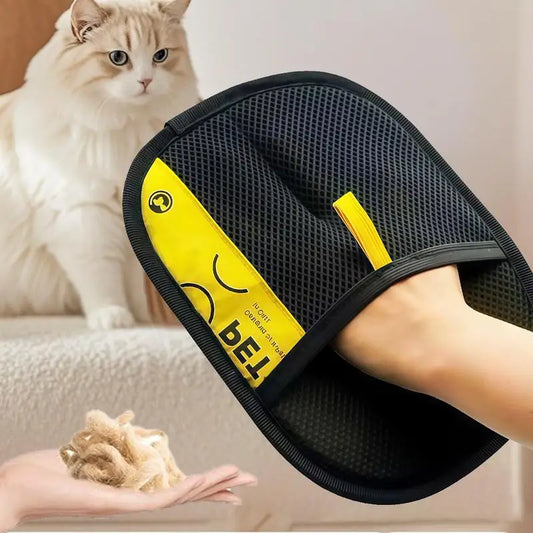 Electrostatic Pet Hair Remover Glove – Reusable 2-in-1 Grooming Glove & Lint Roller
