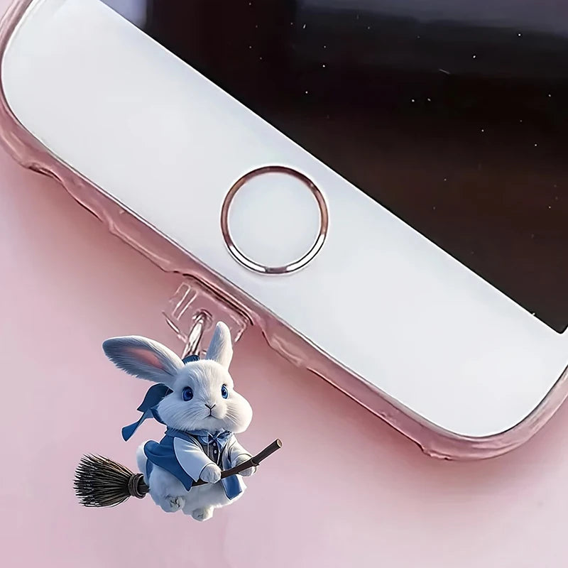 Cute Cat & Dog Dust Plug Pendant – Type-C Charging Port Protector for iPhone