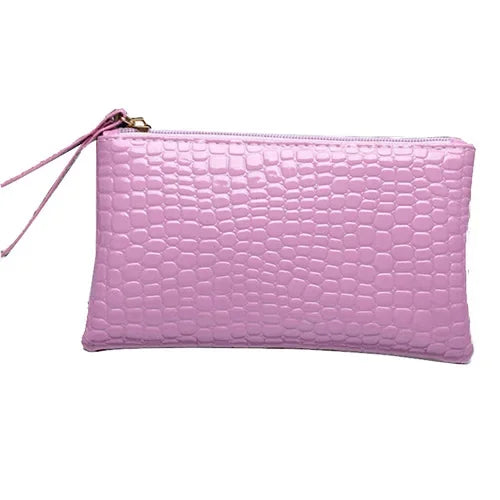 Women's Korean Crocodile PU Coin Purse – Multi-Use Clutch & Makeup Bag