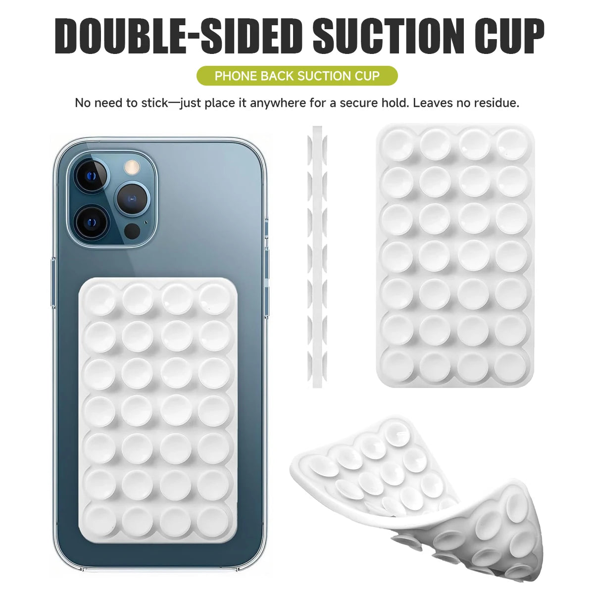 Double-Sided Silicone Suction Pad – Universal Phone Mount & Wall Holder