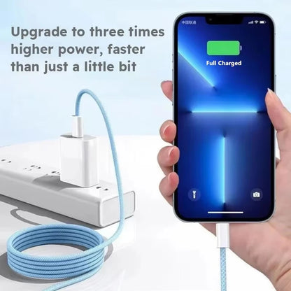 35W Fast Charge Braided USB-C Cable – PD Quick Charging Data Cable for iPhone, 1m/2m