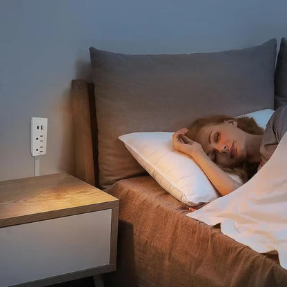 Electrical Wall Plug Rotates Electrical Outlet Extender Adjustable Length Power Outlets Extender Power Socket for Nightstand
