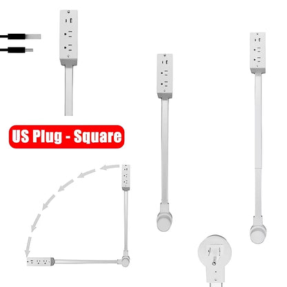 Electrical Wall Plug Rotates Electrical Outlet Extender Adjustable Length Power Outlets Extender Power Socket for Nightstand