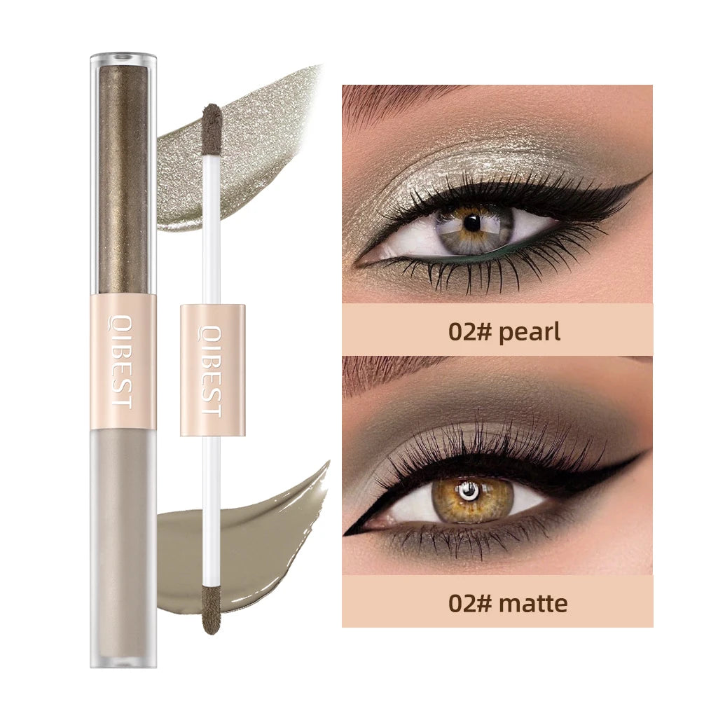 Double End Glitter Matte Eye Shadow Stick Pencil Eyeshadow Makeup Waterproof Bicolor Shimmer Cosmetics Beauty Makeup Tool