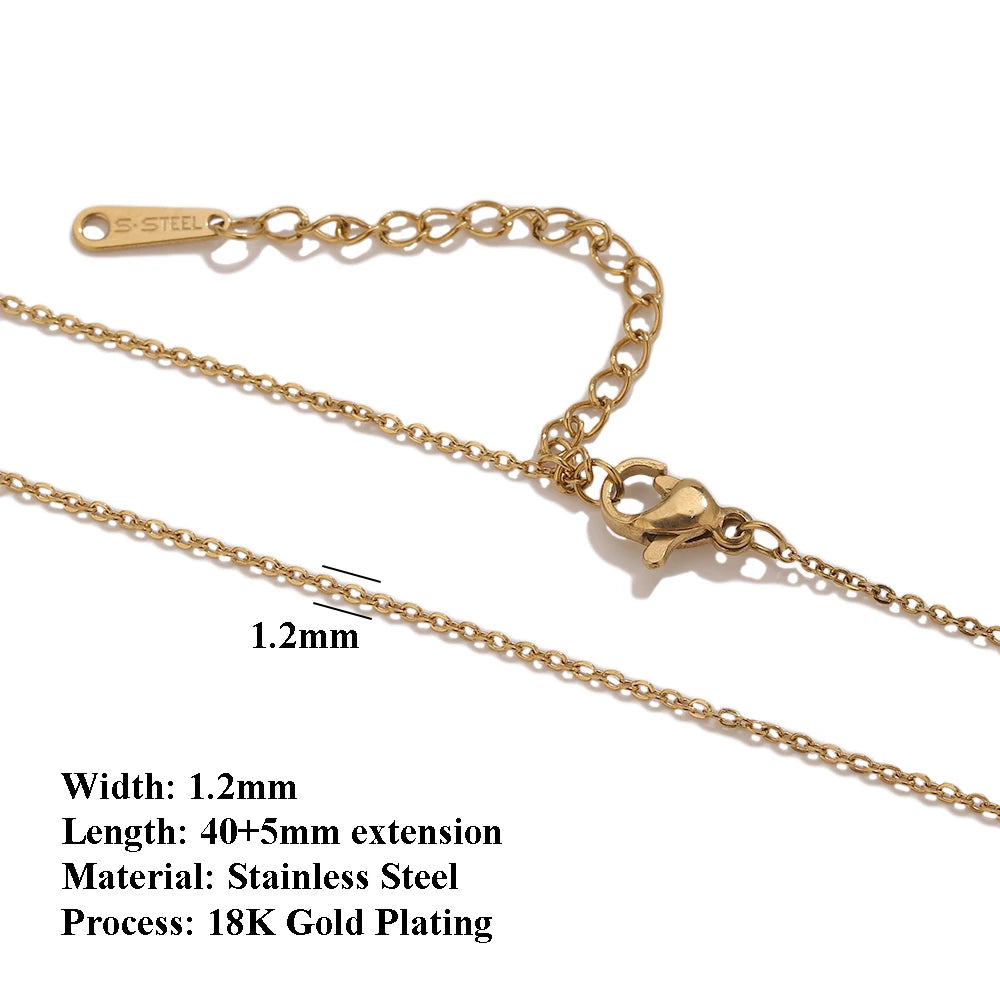 5Pcs Stainless Steel Bead Chain Cuba Cross O Ripple Chain Necklace Plated Gold 45CM Adjustable Chain Lobster Clasp DIY Necklace