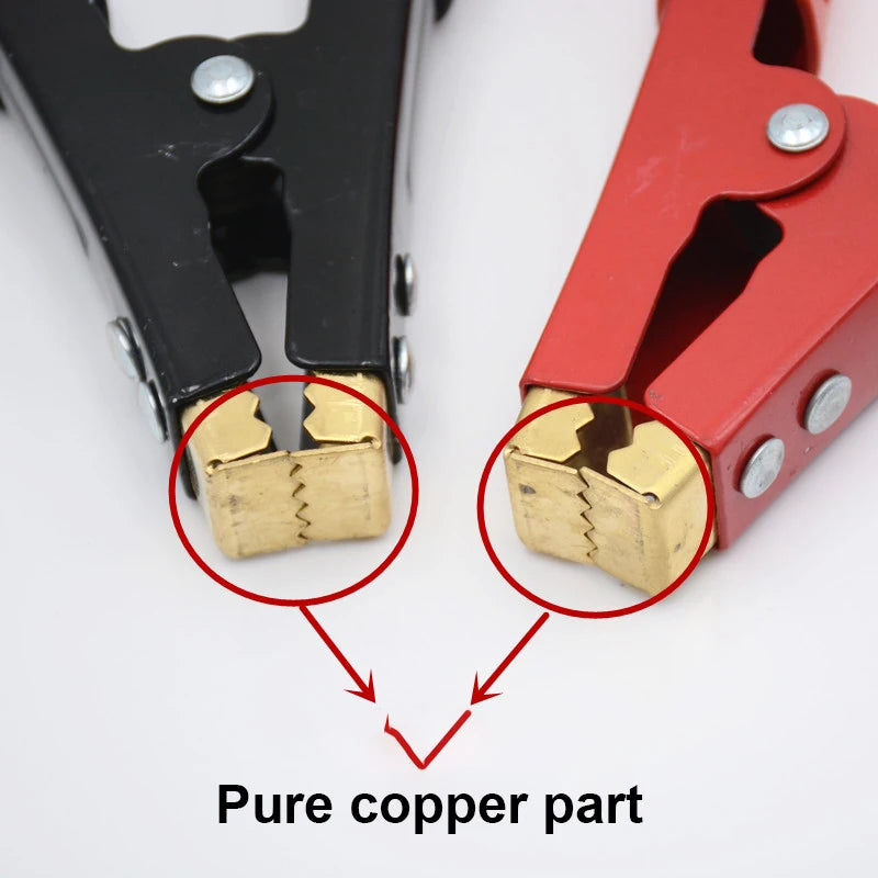 2Pcs 500-1000Amp Heavy Duty Copper Alligator Clips Terminal Test Electrical Battery Crocodile Clamp for Jumper Cables Boost