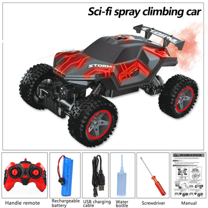 4WD RC Drift Car with Music Led Lights 2.4G Gesture Radio Remote Control Spray Stunt Car 360° Rotating Climbing Car Toys Gift