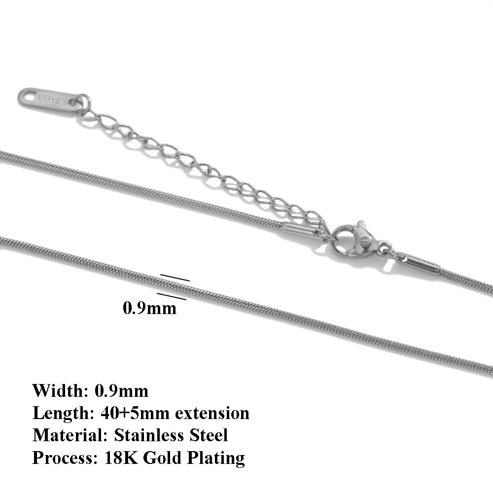 5Pcs Stainless Steel Bead Chain Cuba Cross O Ripple Chain Necklace Plated Gold 45CM Adjustable Chain Lobster Clasp DIY Necklace