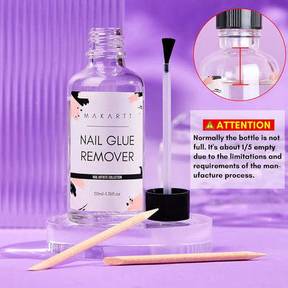 Makartt Nail Glue with Glue Remover Kit, Super Strong Nail Glue for Acrylic Nails Press on Nails,30Ml/ 50ML Glue off Debonder