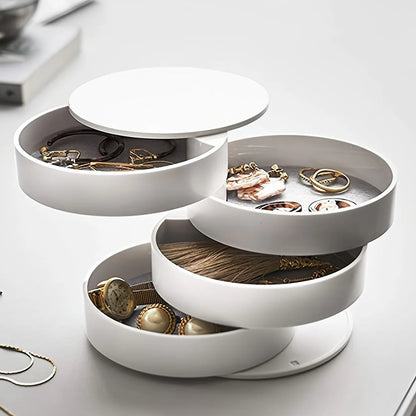 Rotating Multi-Layer Desktop Storage Box Hair Accessories Jewelry Makeup Boxnwith Lid Dustproof Jewelry Box Jewelry Storage Box