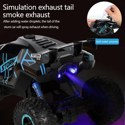 4WD RC Drift Car with Music Led Lights 2.4G Gesture Radio Remote Control Spray Stunt Car 360° Rotating Climbing Car Toys Gift