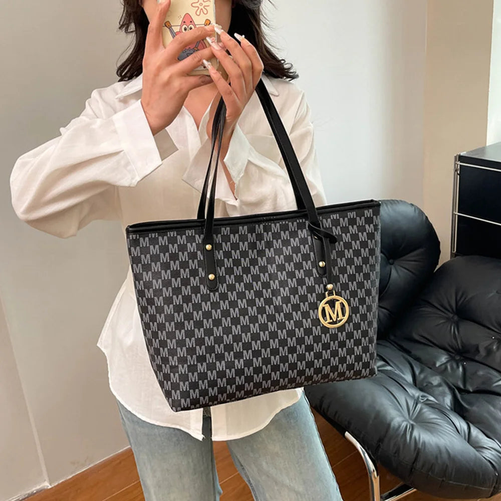Vintage Ladies Tote Bag Large Capacity Fashion Elegant Handbag Classic Underarm Bag Women'S Shopping Bag