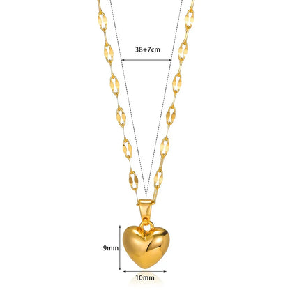 Love Heart Necklace for Women 2025 New Trendy Lip Chain Simple Pendant Necklace Jewelry Gift