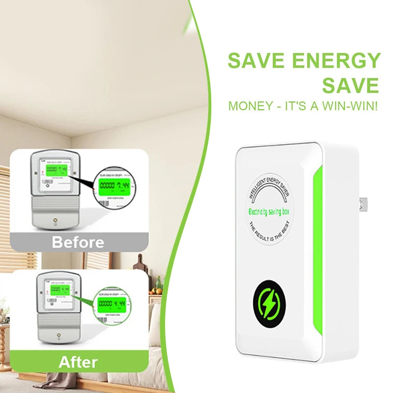 Electric Energy Saver Smart Power Saver Portable Electricity Saving Box US/EU Plug Socket Adapter for Cost Reducing Office Home