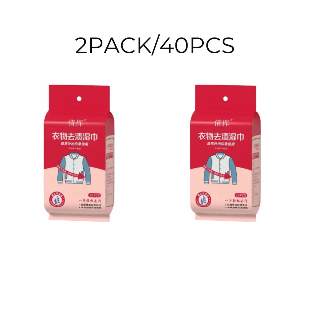20Pcs Clothing Stain Removal Wet Wipes Multi Functional Non Washing and Stain Removing Wet Wipes for down Cotton Leather Jacket