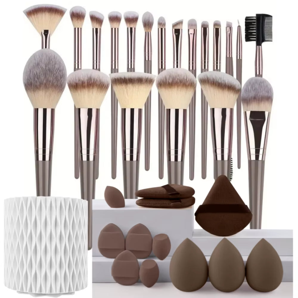 3-20PCS Makeup Brushes Set Eyeshadow Fluffy Foundation Concealer Blush Highlighter Storage Box Female Cosmetics Beauty Tools