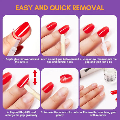 Makartt Nail Glue with Glue Remover Kit, Super Strong Nail Glue for Acrylic Nails Press on Nails,30Ml/ 50ML Glue off Debonder