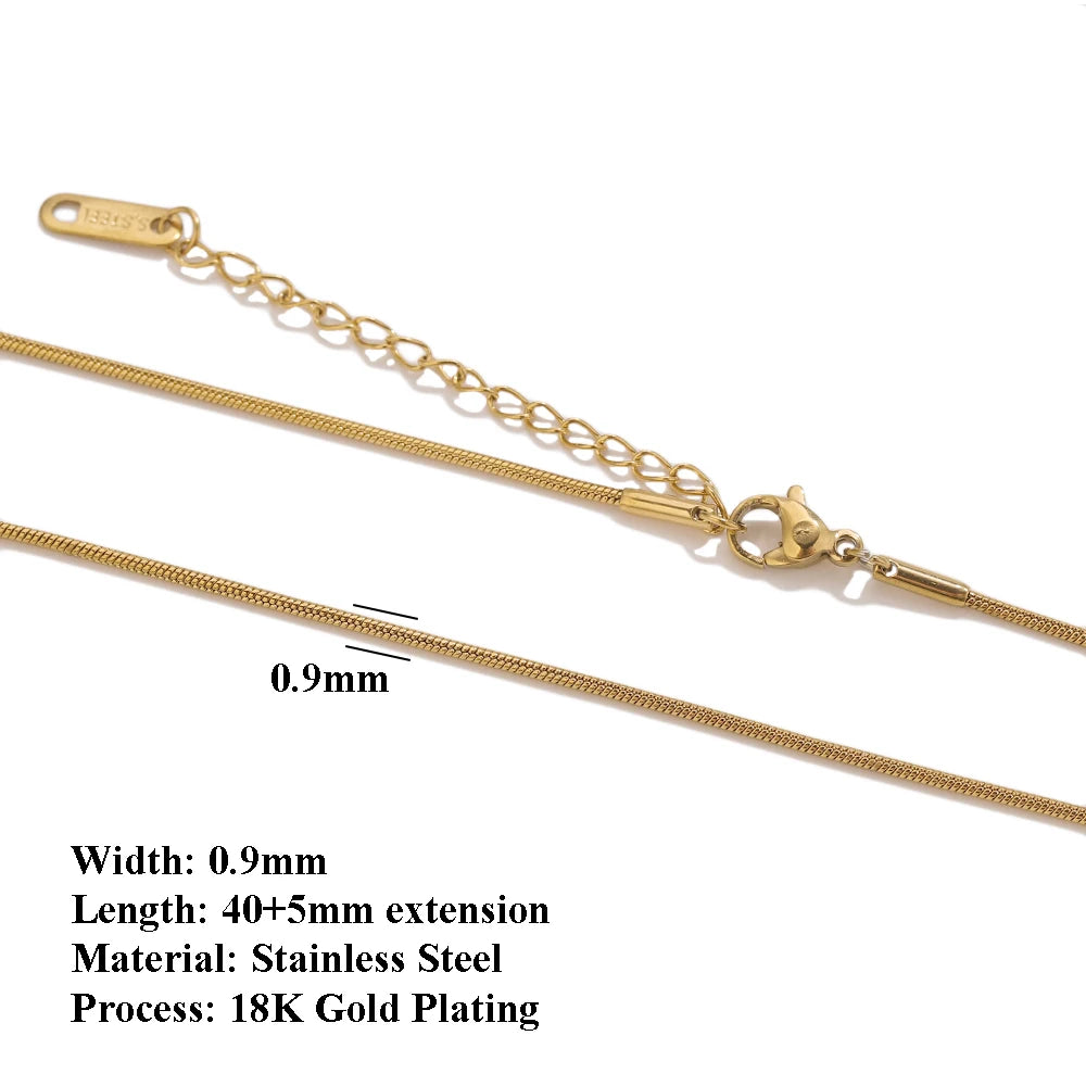 5Pcs Stainless Steel Bead Chain Cuba Cross O Ripple Chain Necklace Plated Gold 45CM Adjustable Chain Lobster Clasp DIY Necklace
