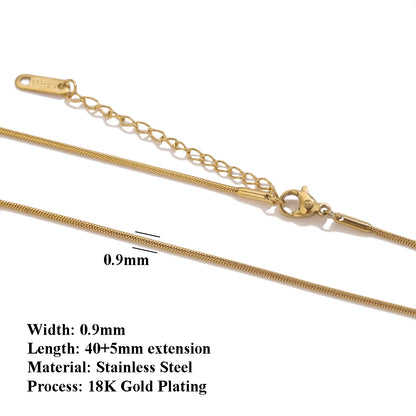 5Pcs Stainless Steel Bead Chain Cuba Cross O Ripple Chain Necklace Plated Gold 45CM Adjustable Chain Lobster Clasp DIY Necklace